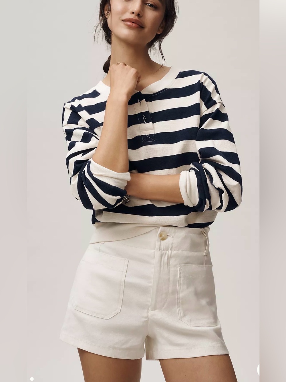 Anthropologie Maeve the Colette Shorts linen stretch